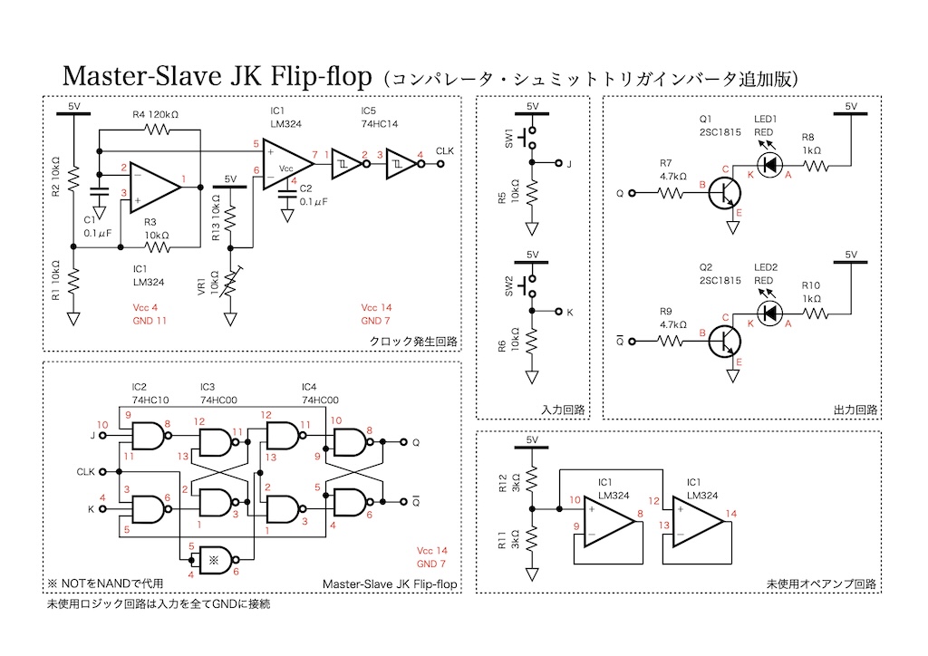 JKフリップフロップ回路図