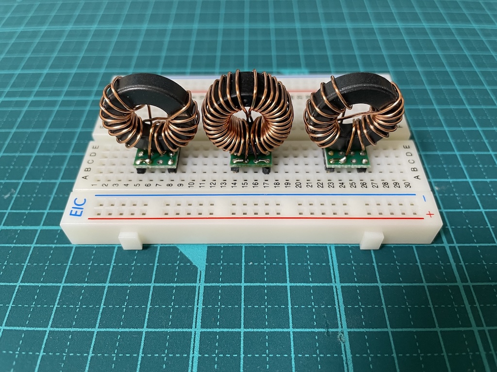 手巻きしたチョークコイル