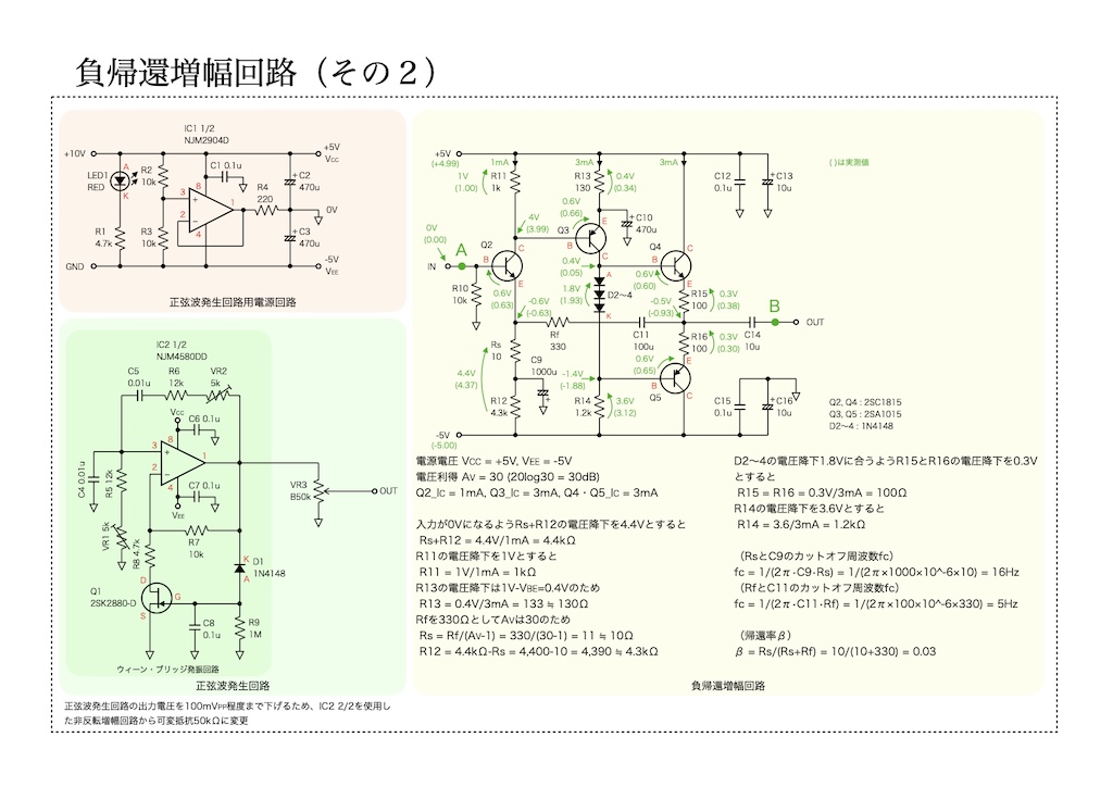 負帰還増幅回路その２の回路図