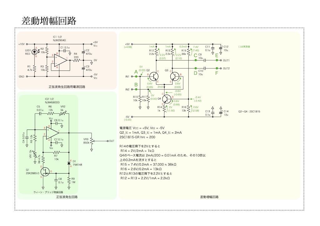 差動増幅回路の回路図