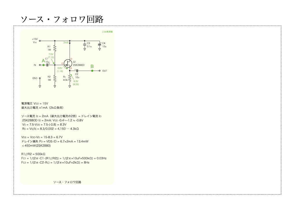 ソース・フォロワ回路の回路図