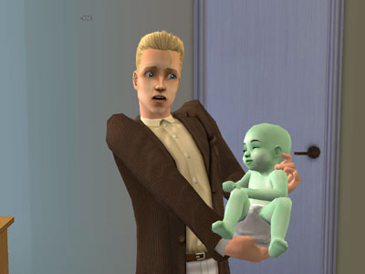 緑色の赤ちゃん